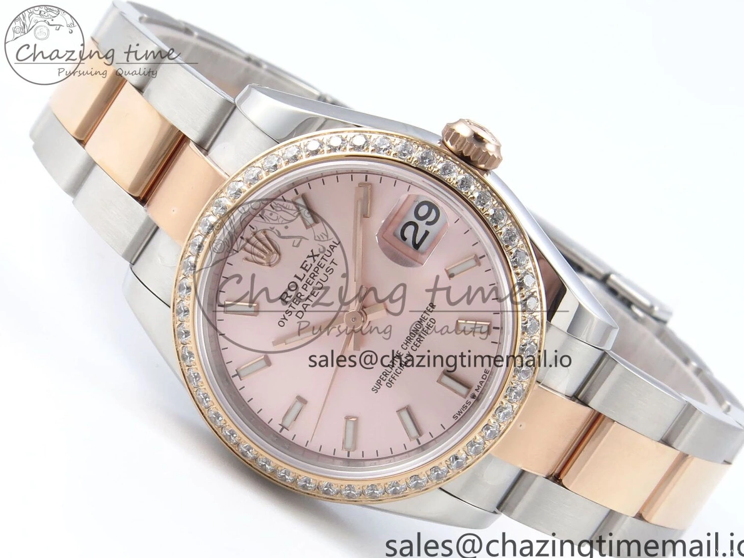 904L 2688 Oyster Dial RG Bracelet Steel SS 278381RBR DateJust Stick Diamonds RG Edition ETA on ARF 31 Bezel 1:1 Best 0415